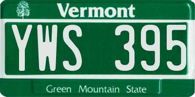 VT license plate YWS395