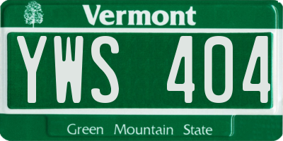 VT license plate YWS404