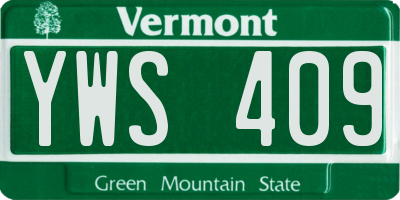 VT license plate YWS409