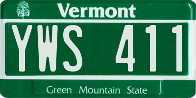 VT license plate YWS411