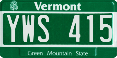 VT license plate YWS415