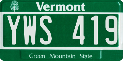 VT license plate YWS419