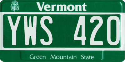VT license plate YWS420