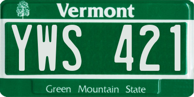 VT license plate YWS421