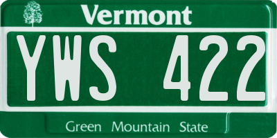 VT license plate YWS422