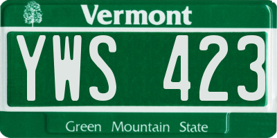 VT license plate YWS423