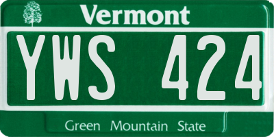 VT license plate YWS424