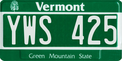 VT license plate YWS425