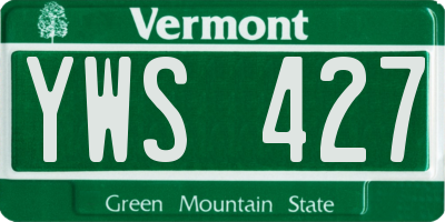 VT license plate YWS427