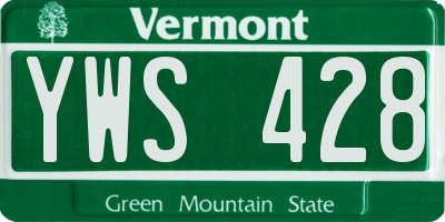 VT license plate YWS428