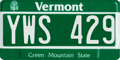 VT license plate YWS429