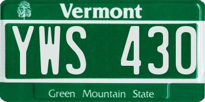 VT license plate YWS430