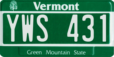 VT license plate YWS431