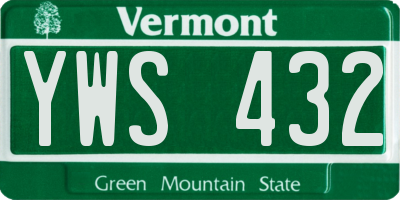 VT license plate YWS432