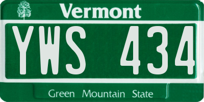 VT license plate YWS434