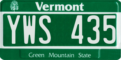 VT license plate YWS435