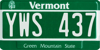 VT license plate YWS437