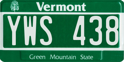 VT license plate YWS438