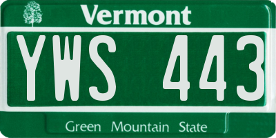VT license plate YWS443