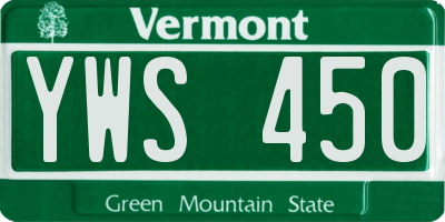 VT license plate YWS450