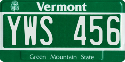 VT license plate YWS456