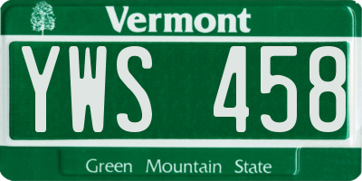 VT license plate YWS458