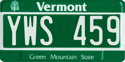 VT license plate YWS459