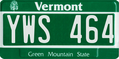 VT license plate YWS464