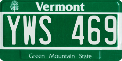 VT license plate YWS469