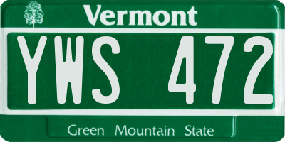 VT license plate YWS472