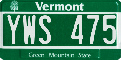 VT license plate YWS475