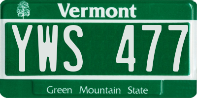 VT license plate YWS477