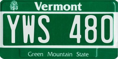 VT license plate YWS480