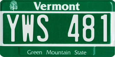 VT license plate YWS481