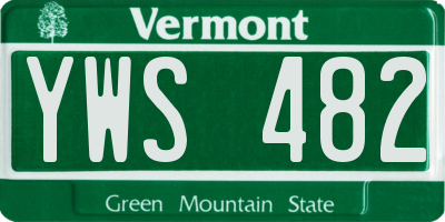 VT license plate YWS482