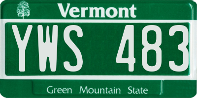 VT license plate YWS483
