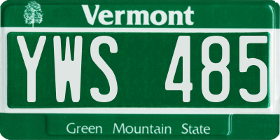 VT license plate YWS485