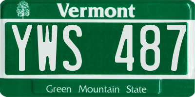 VT license plate YWS487