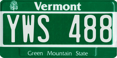 VT license plate YWS488