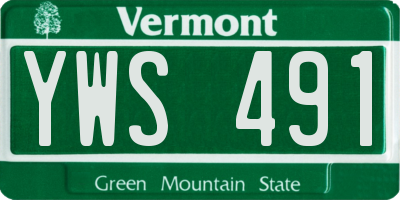 VT license plate YWS491