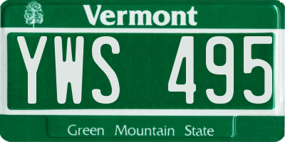 VT license plate YWS495