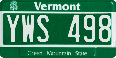 VT license plate YWS498