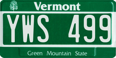 VT license plate YWS499