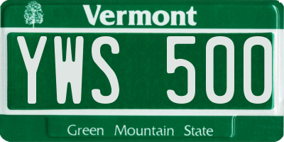 VT license plate YWS500