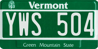 VT license plate YWS504