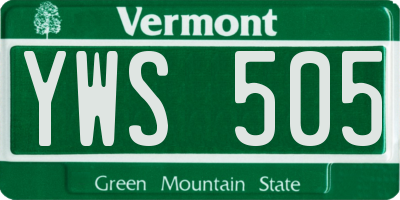 VT license plate YWS505