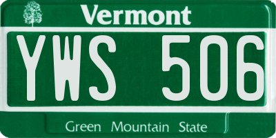VT license plate YWS506