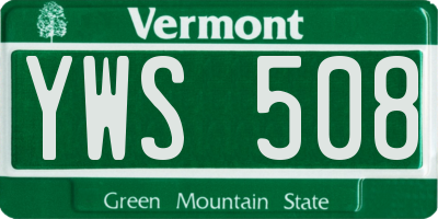 VT license plate YWS508