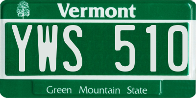 VT license plate YWS510
