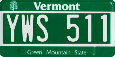 VT license plate YWS511